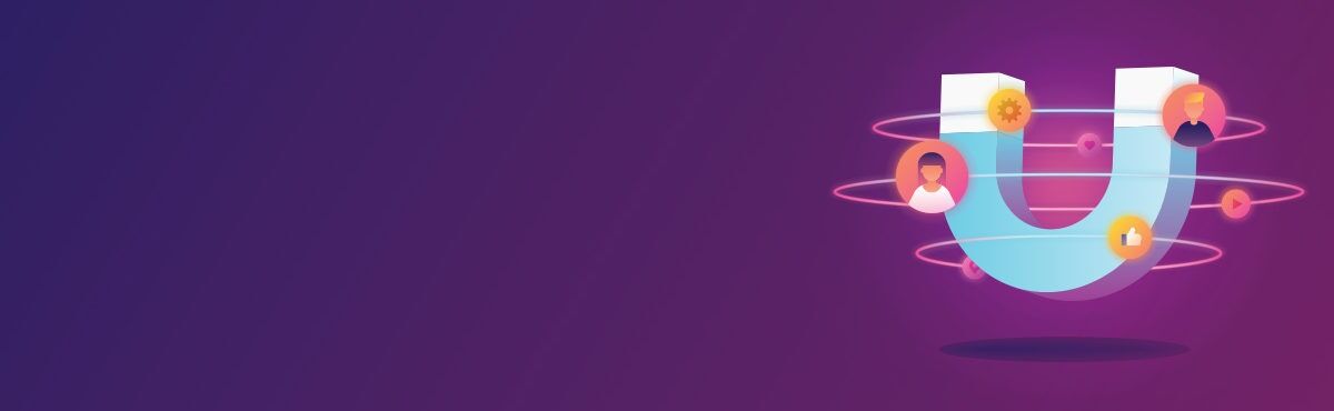 Illustration of a magnet attracting people, representing loyalty programs aren't a gimmick, they are a promise between brands and customers.